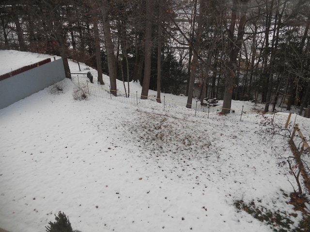 view of snowy yard