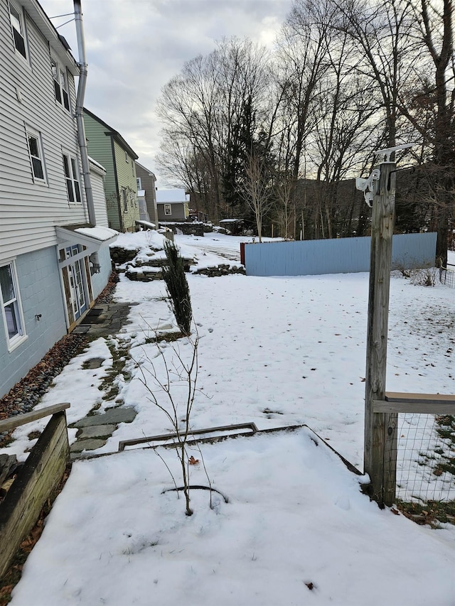 view of snowy yard