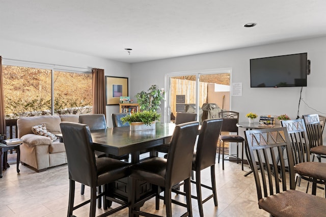 view of tiled dining room