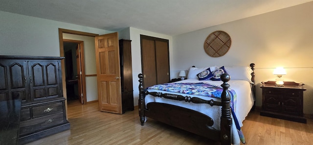 bedroom featuring light hardwood / wood-style floors