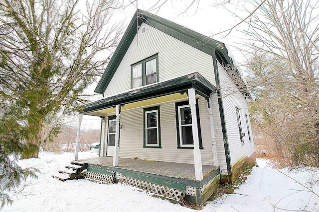 exterior space with covered porch