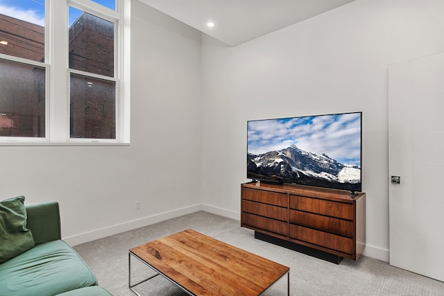 131 Main St Unit 2A-1, Burlington, VT 05401 - living room featuring light carpet and recessed lighting