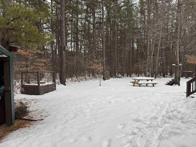 view of snowy yard