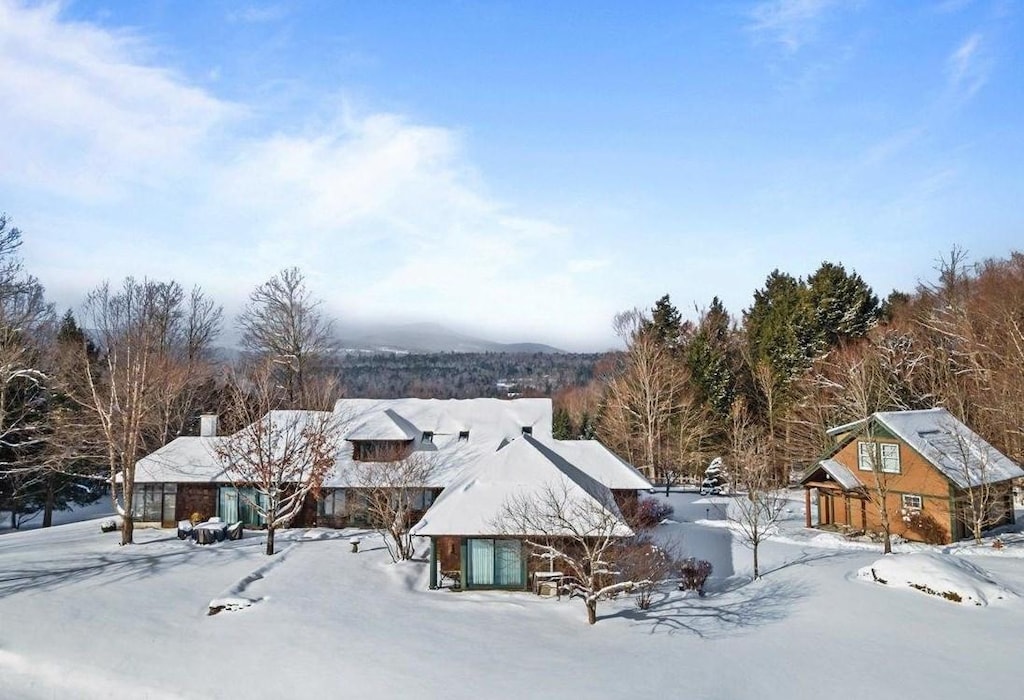 view of snowy aerial view