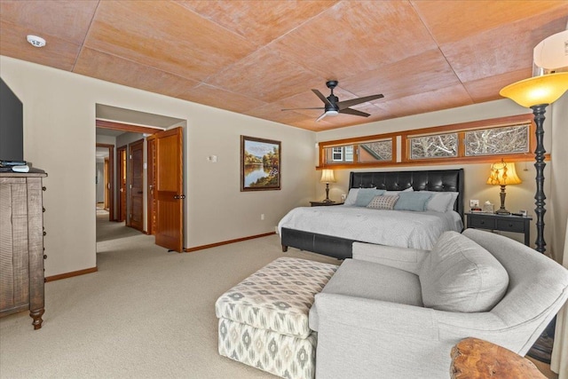 bedroom featuring carpet flooring and ceiling fan