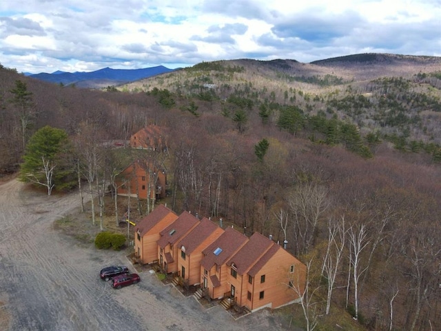 bird's eye view with a mountain view