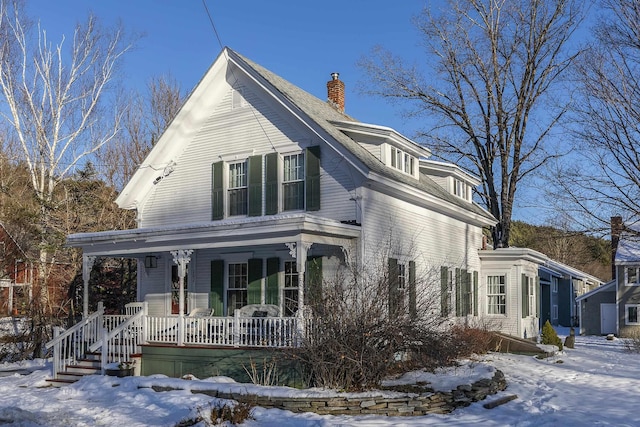 view of front facade featuring covered porch