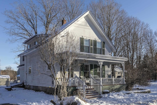 view of front of property with a porch