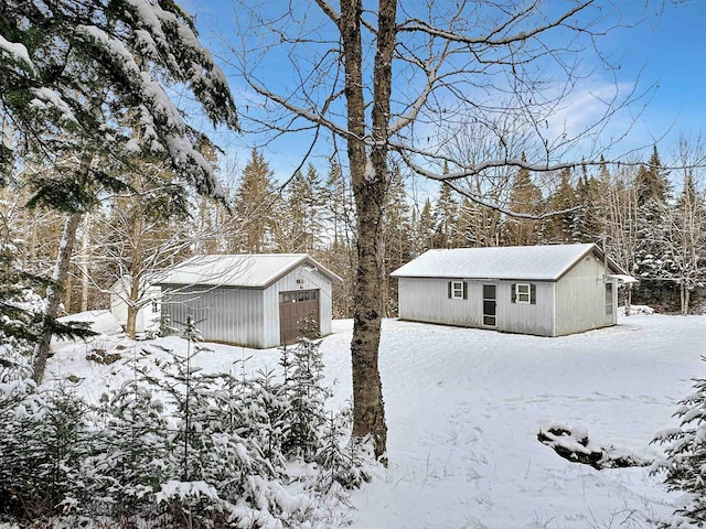 exterior space featuring a garage