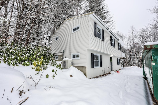 view of snow covered exterior