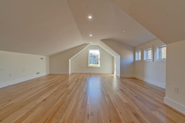 17 Durant Rd, Berwick, ME 03901 - additional living space with lofted ceiling, healthy amount of natural light, light wood finished floors, and recessed lighting