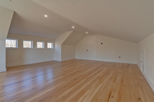 17 Durant Rd, Berwick, ME 03901 - additional living space featuring vaulted ceiling, light wood-style floors, and recessed lighting