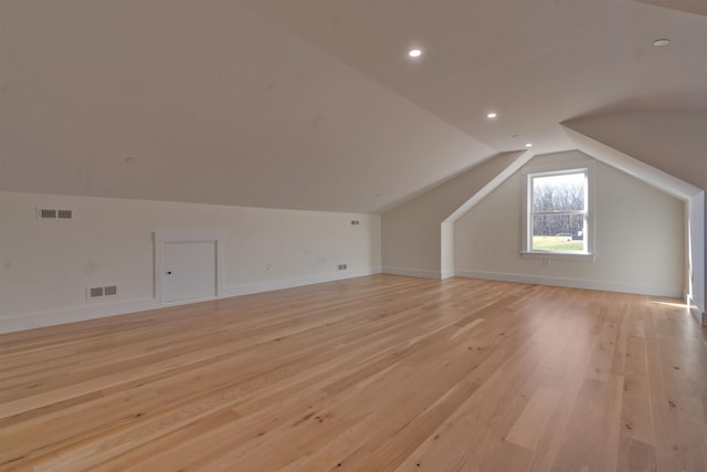 17 Durant Rd, Berwick, ME 03901 - additional living space with vaulted ceiling, light wood-style flooring, and recessed lighting