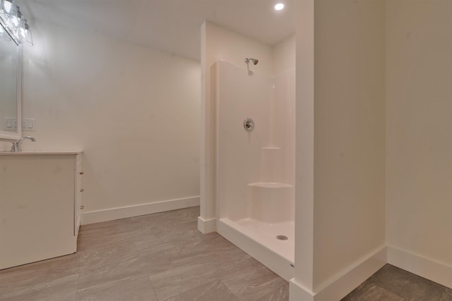 17 Durant Rd, Berwick, ME 03901 - bathroom with vanity, a shower, and recessed lighting
