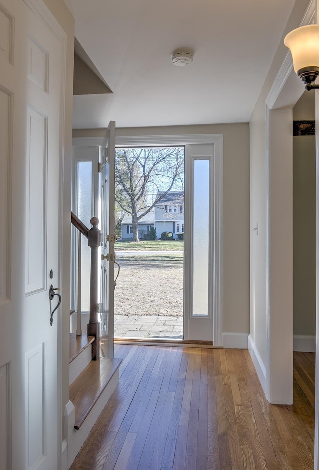 foyer featuring hardwood / wood-style floors