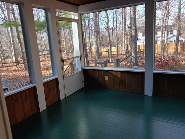 view of unfurnished sunroom