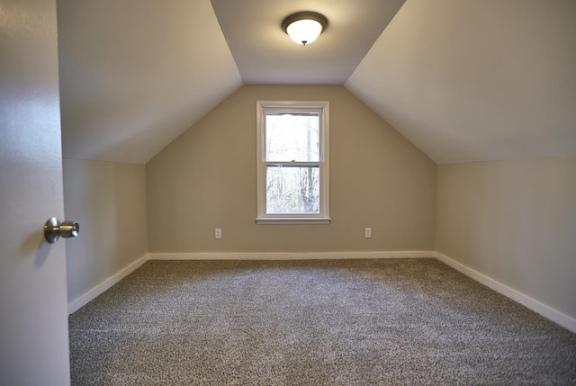 bonus room featuring carpet and lofted ceiling