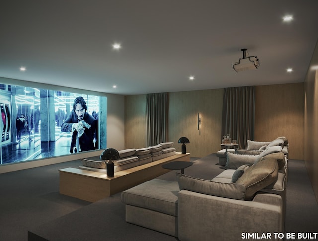 view of carpeted cinema room