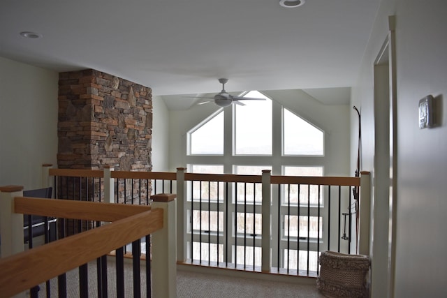 hallway with carpet flooring