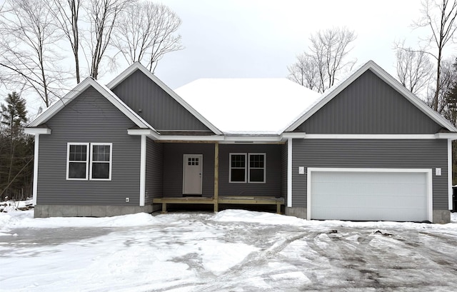 view of front of home with a garage