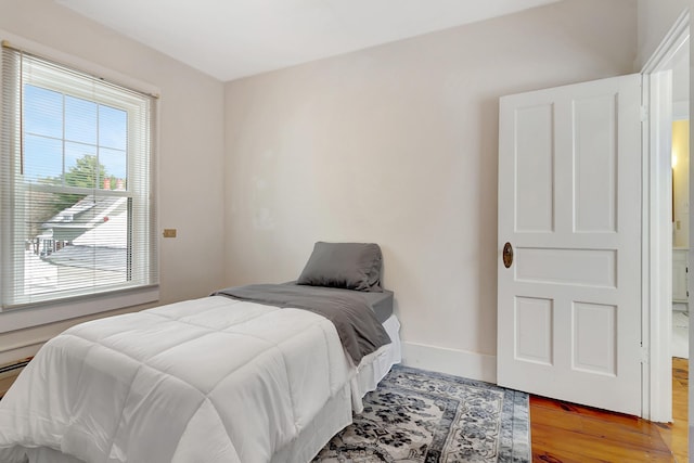 bedroom featuring light hardwood / wood-style flooring