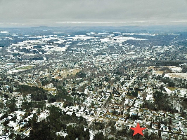 bird's eye view with a mountain view