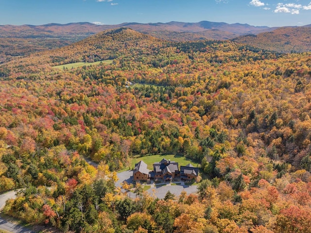 aerial view featuring a mountain view