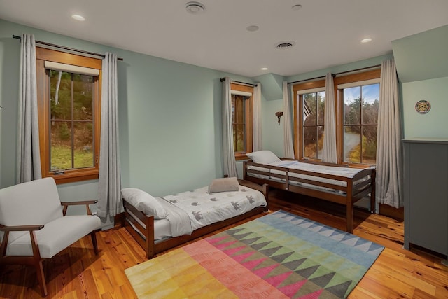 bedroom featuring light wood-type flooring