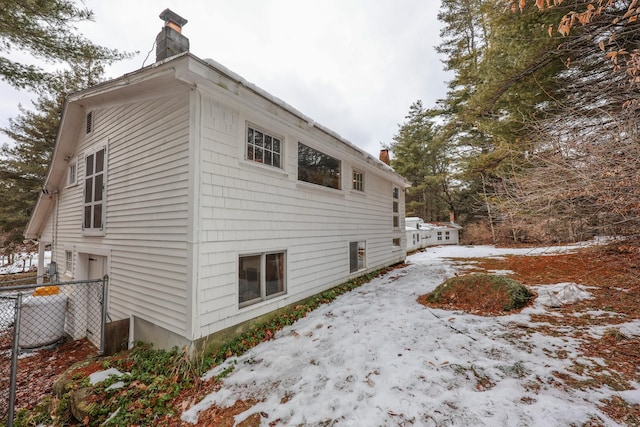 view of snowy exterior