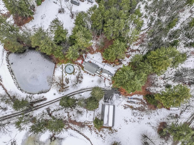 view of snowy aerial view