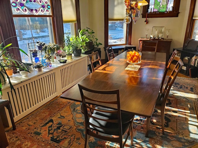 dining room featuring radiator