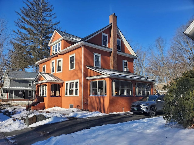 view of snow covered exterior