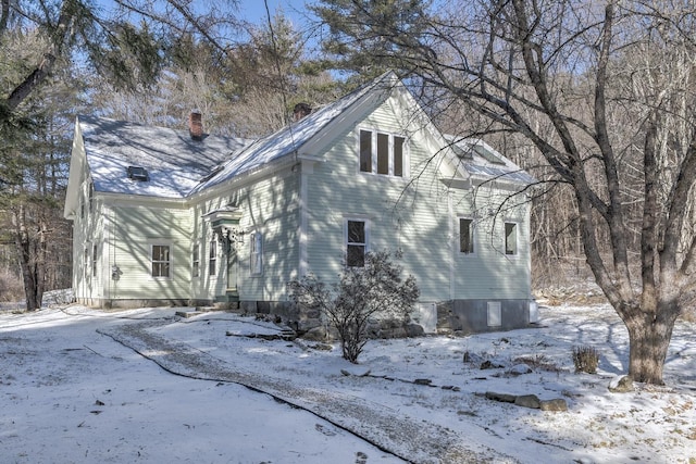 view of snowy exterior