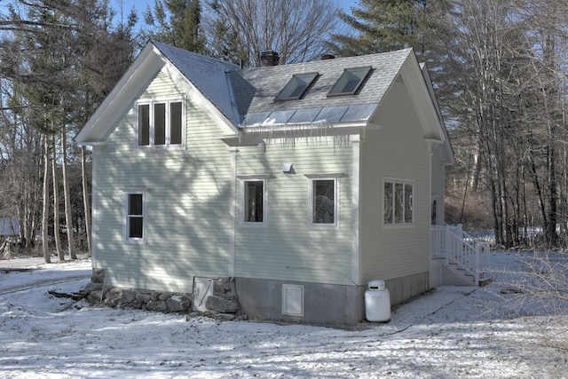 view of snowy exterior