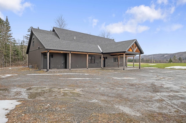 exterior space with a mountain view