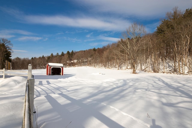 view of snowy yard