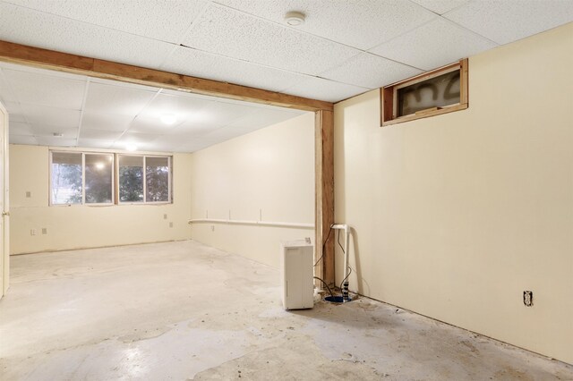 basement with a drop ceiling