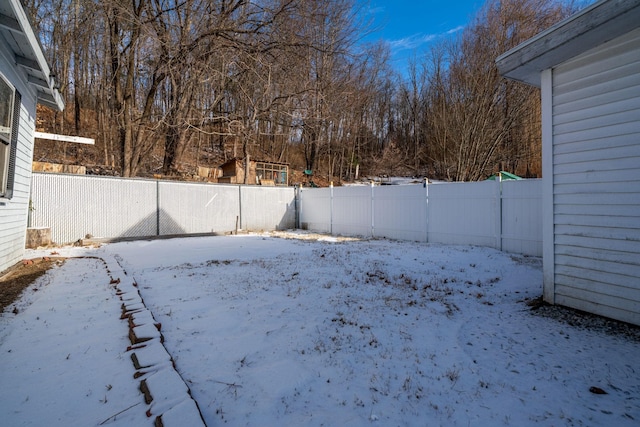 view of snowy yard