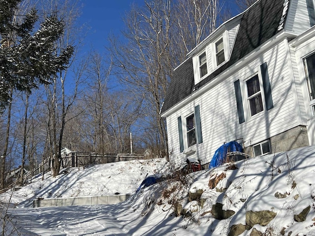 view of snowy exterior