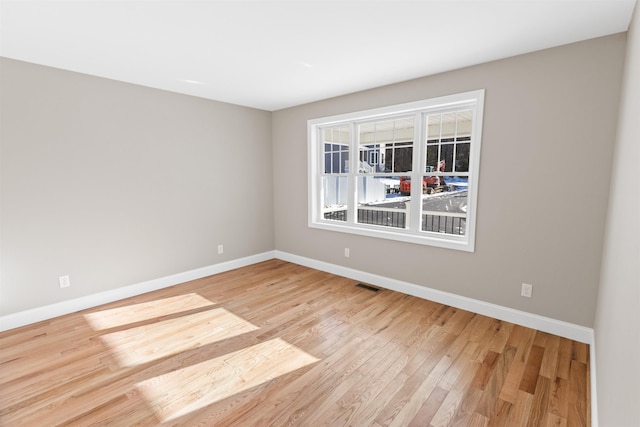 empty room featuring light wood-type flooring