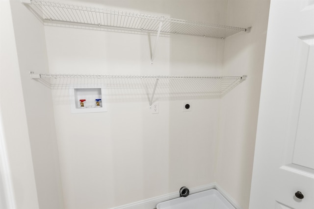 washroom featuring washer hookup and electric dryer hookup