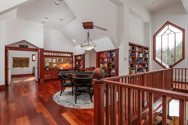51 E Ash Rd, Plymouth, VT 05056 - interior space featuring hardwood / wood-style floors and high vaulted ceiling