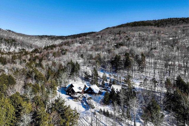 51 E Ash Rd, Plymouth, VT 05056 - snowy aerial view featuring a mountain view