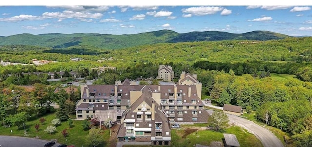 aerial view featuring a mountain view