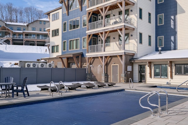 view of pool featuring a patio