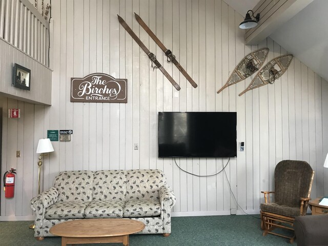 view of carpeted living area