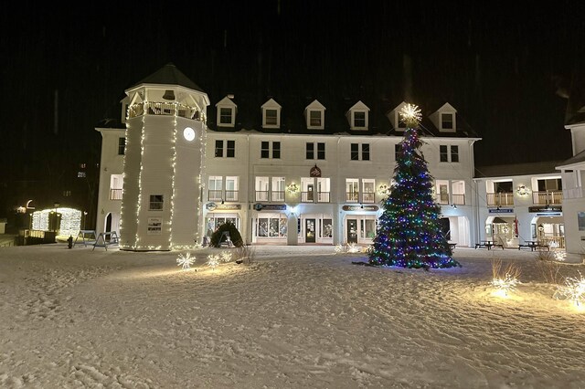 view of property at night