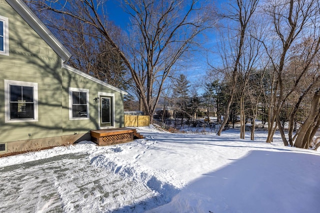 view of snowy yard