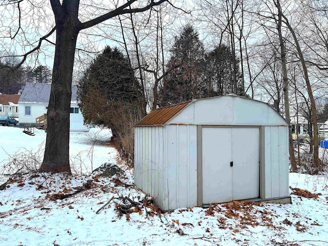 view of snow covered structure