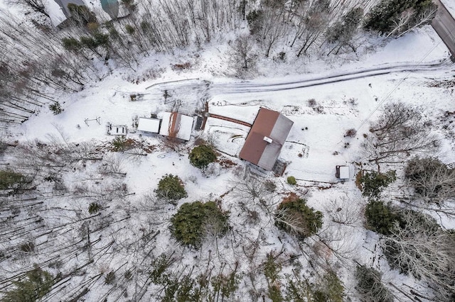 view of snowy aerial view